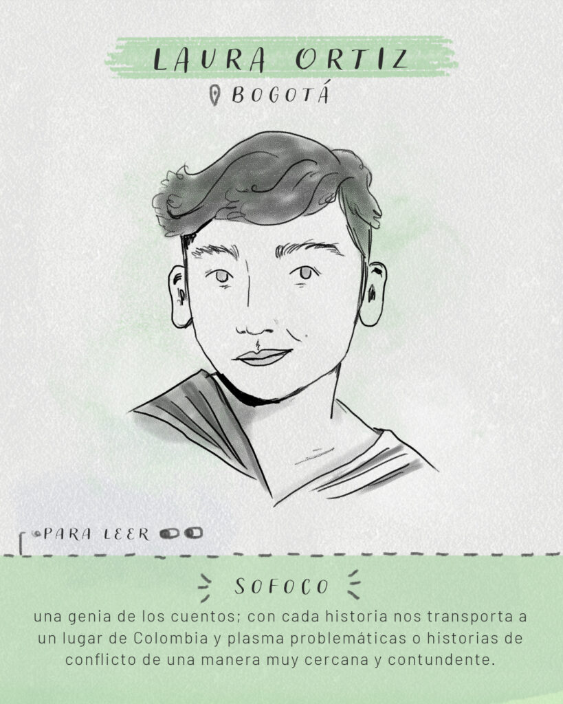 ilustracion-digital-laura-ortiz-retrato Ilustración digital de la escritora colombiana Laura Ortiz. Retrato a lápiz y acuarela digital para proyecto editorial.